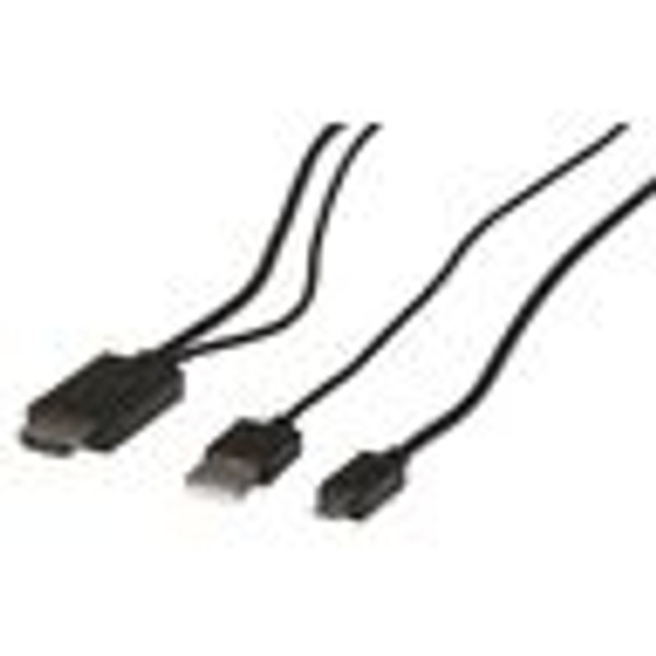 Mhl To Hdmi Cable With 11 Pin Samsung Adaptor 2M Black