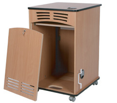 14u Wheeled Classic Roving Rack Cabinet with Rack Strips and Sliding ...