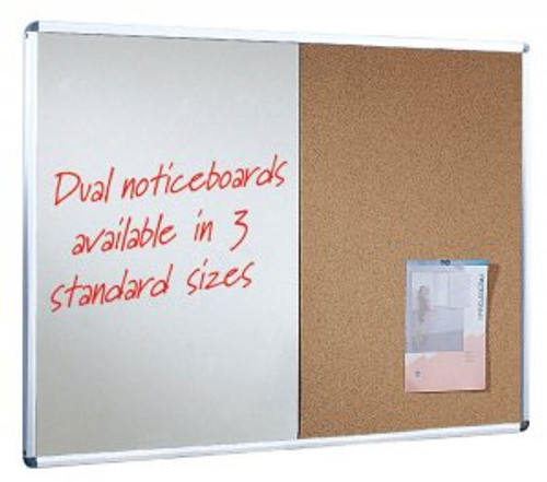 Aluminium Framed Duo Cork Noticeboard