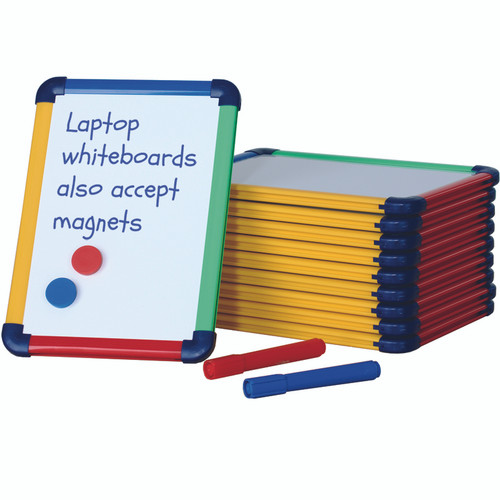 Coloured Frame Laptop Magnetic Whiteboard - Pack of 10