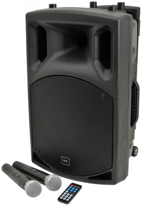 QX12PA Portable PA System with USB/SD/FM Player & Bluetooth & 2 Handheld Microphones