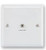 3.5mm Audio Socket Steel Wallplate in White Finish