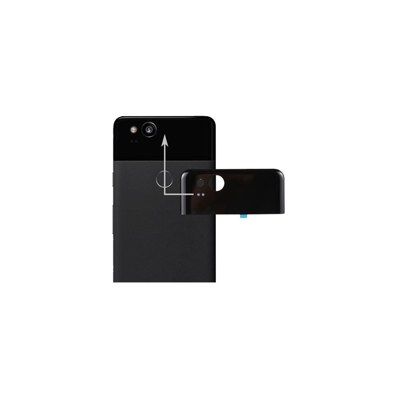 Google Pixel 5|Back glass cover with lens - Black