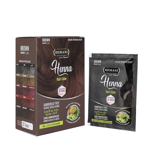 henna, brown henna, organic hair color, hemani, teamra