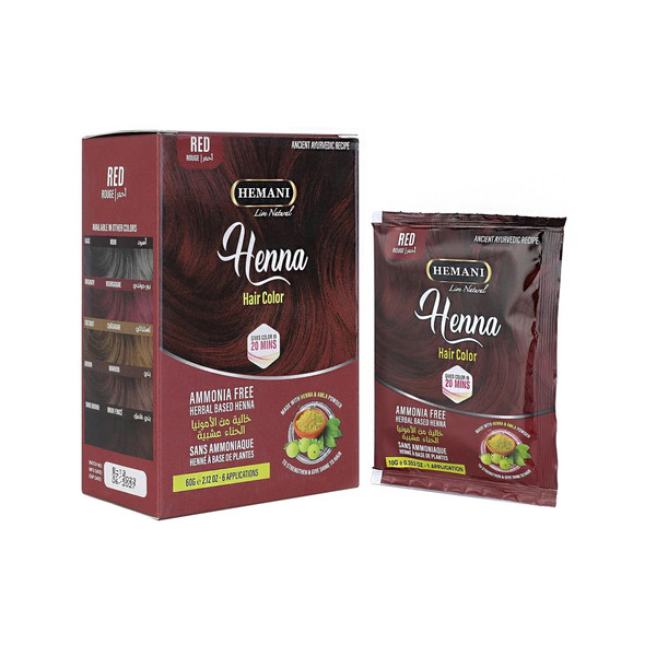 henna, red henna, organic hair color, hemani, teamra