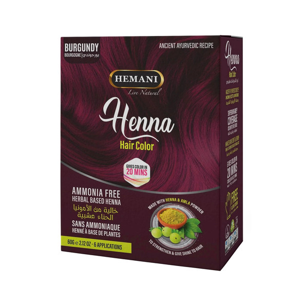 henna, burgundy henna, organic hair color, hemani, teamra