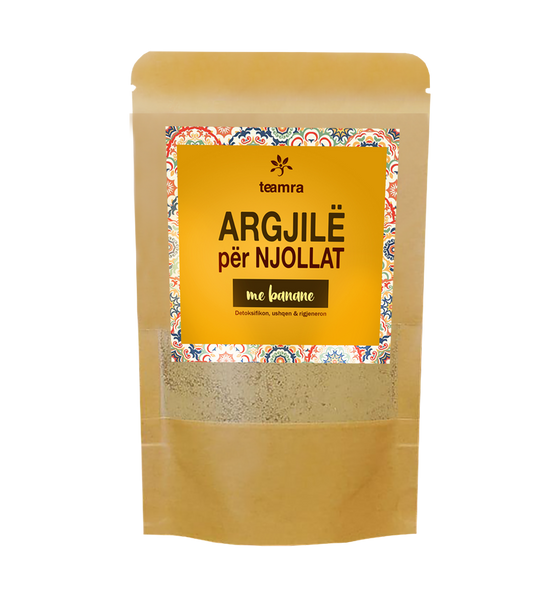 Argjilë për Njollat, multani mitti with bannana, hemani, clay, teamra, organic,