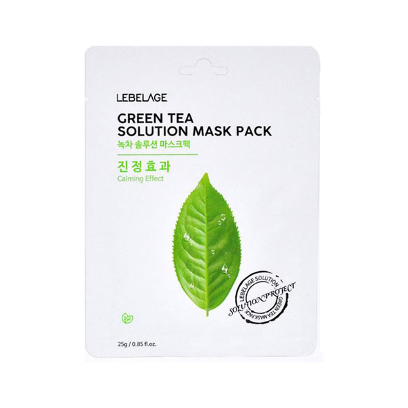 Green Tea Solution Mask, sheet mask, lebelage, maske per fytyren, korean skincare, teamra