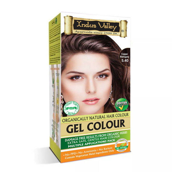 Gel Colour, Boje flokesh, Mbulon thinjat, Pa amoniak, Kena, Natyrale,Organike,Copper Mahogany 5.40, e kuqe bakri