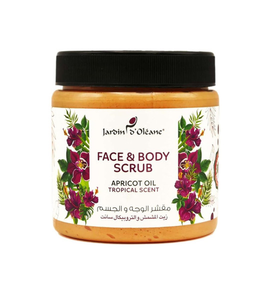 Face and Body Scrub with Apricot Oil & Tropical Scent, skrab trupi me kajsi dhe arome tropikale, skrab trupi, scrub trupi dhe fytyre, scrub per fytyren, eksfoliues, jardin doleane, teamra Face and Body Scrub with Apricot Oil & Tropical Scent, skrab trupi me kajsi dhe arome tropikale, skrab trupi, scrub trupi dhe fytyre, scrub per fytyren, eksfoliues, jardin doleane, teamra