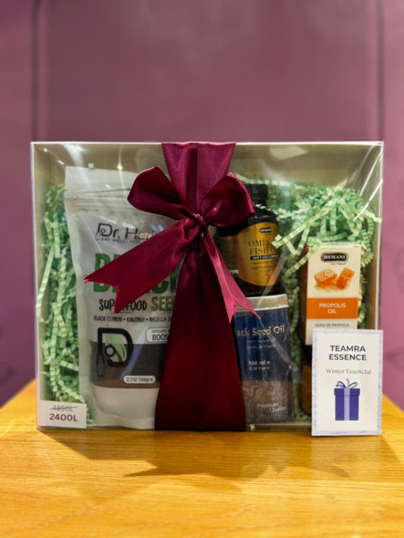 Wellness Winter Essencials , Black seeds dr herbalist 350gr, Black seed premium 100 ml, Omega 3 capsules, Honey Ginger 125 gr