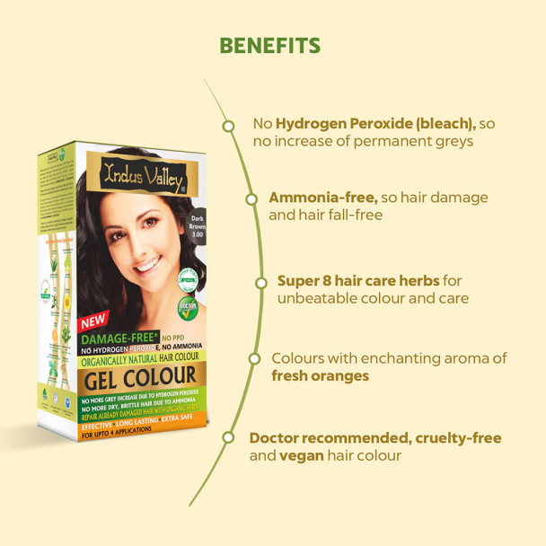 Gel Colour, Boje flokesh, Mbulon thinjat, Pa amoniak, Kena, Natyrale,Organike,5.0,Light brown,Kafe e hapur