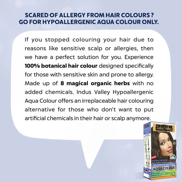 Aqua Colour, Boje flokesh, Mbulon thinjat, Pa amoniak, Kena, Natyrale,Organike, Indus Black, E zeze