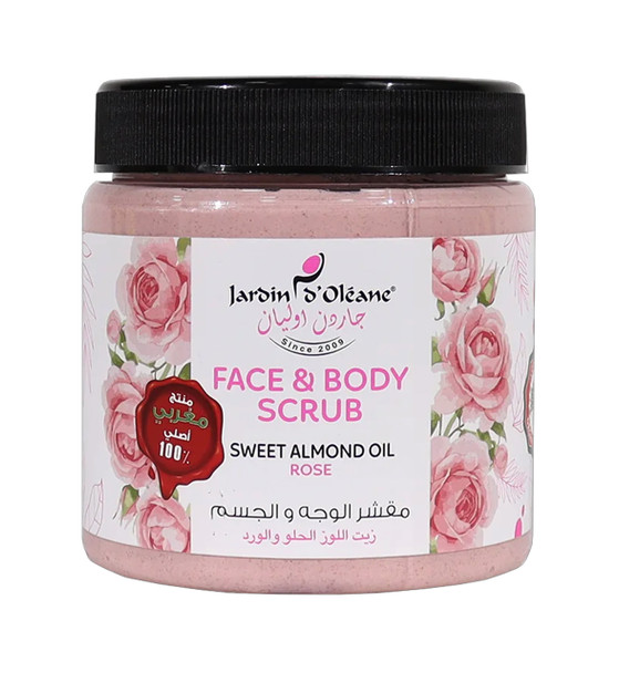 scrub with argan oil,sweet almond and rose, Jardin doleane, skrab trupi me trendafil, skrab, eksfolim,hidratm