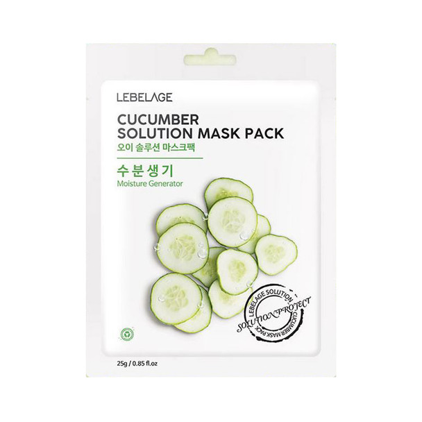 cucumber Solution Mask, sheet mask, lebelage, maske per fytyren, korean skincare, teamra