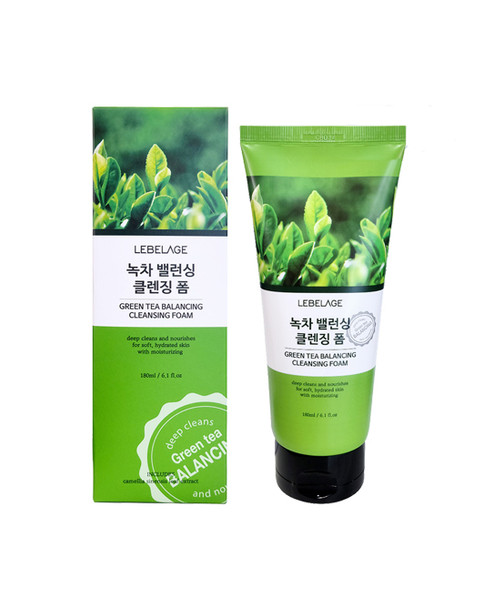 Green Tea Balancing Cleansing Foam, lebelage, korean skin care, teamra, lares fytyre me caj jeshil