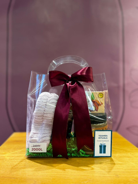 Face & Body Scrub with Coffee, Traditional Soap with Bitter Almond, Shower Gel Marakech Scent, Rreth aksesor për flokët, Aromë Kujtimesh Coffee Set