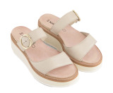 Naot Women's Halvah Sandal - Soft Ivory Off-White Sole