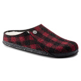 Birkenstock Zermatt Clog – Shearling Wool-Felt Plaid Red – Unisex
