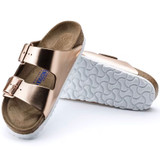 Birkenstock Women's Arizona Soft Footbed Metallic Copper Leather Sandal