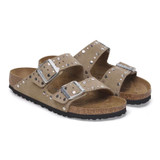 Birkenstock Women's Arizona Rivet Taupe Suede Leather Sandal