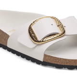 Birkenstock Madrid Hammered Big Buckle Sandal – High-Shine Antique White – Women’s
