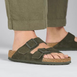 Birkenstock Women's Arizona Thyme Suede Leather Sandal