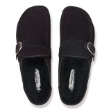 Birkenstock Women's Buckley Shearling Black Suede Leather Clog
