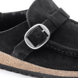Birkenstock Women's Buckley Shearling Black Suede Leather Clog