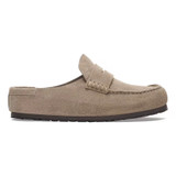Birkenstock Unisex Naples Taupe Suede Leather Clog