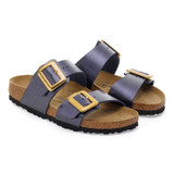 Birkenstock Women's Sydney Lux Buckle Graceful Midnight Birko-Flor Sandal