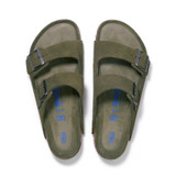 Birkenstock Men's Arizona Soft Footbed Thyme Tonal Suede Leather Sandal
