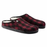 Birkenstock Zermatt Wool Shearling Clog – Plaid Red/Natural – Unisex