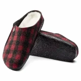 Birkenstock Zermatt Wool Shearling Clog – Plaid Red/Natural – Unisex