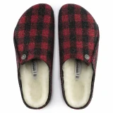 Birkenstock Zermatt Wool Shearling Clog – Plaid Red/Natural – Unisex