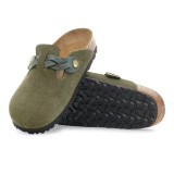 Birkenstock Women's Boston Braid Thyme Suede Leather Clog