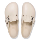 Birkenstock Boston Clog – Amalfi Leather Oyster Big Buckle – Women’s