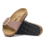 Birkenstock Women's Madrid Big Buckle Faded Purple Nubuck Leather Sandal