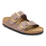Birkenstock Women's Arizona Big Buckle Faded Purple Nubuck Leather Sandal