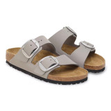Birkenstock Women's Arizona Big Buckle Stone Coin Nubuck Leather Sandal