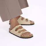 Birkenstock Women's Florida HEX Sandcastle Nubuck Leather Sandal