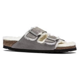 Birkenstock Unisex Arizona Shearling Stone Coin Suede Leather Sandal