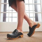 Sanita Women's Lillen Clog - Black Leather Sanita Women's Lillen Clog - Black Leather