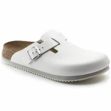 Birkenstock Boston Pro Clog – White Leather – Men's