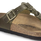 Birkenstock Women's Gizeh Braided Olive Green Oiled Leather Sandal Birkenstock Women's Gizeh Braided Olive Green Oiled Leather Sandal