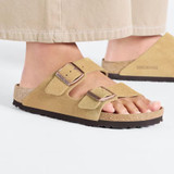Birkenstock Arizona Sandal – Latte Cream Suede Leather – Unisex