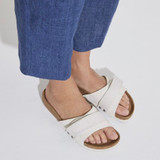 Birkenstock Women's Oita Antique White Suede Leather Sandal
