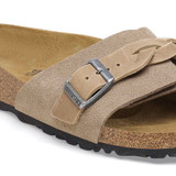 Birkenstock Women's Oita Braided Taupe Suede Leather Sandal Birkenstock Women's Oita Braided Taupe Suede Leather Sandal