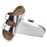 Birkenstock Women's Arizona Soft Footbed Metallic Silver Leather Sandal