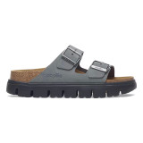 Birkenstock Arizona Sandal – Platform Basalt Gray/Black Suede – Women’s